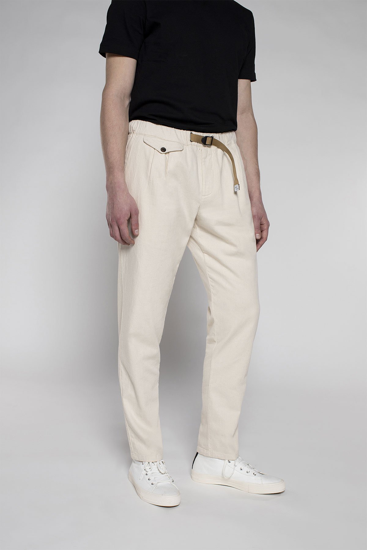 Pants with Pinces - White Sand
